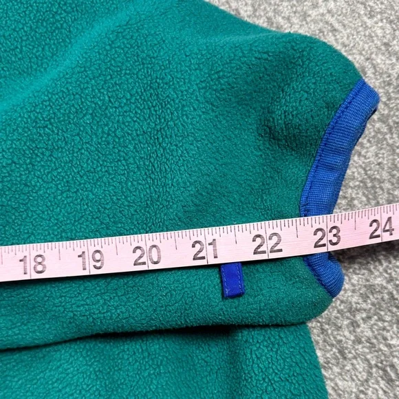 Vintage 90s Columbia Fleece Jacket Teal Blue Abstract Collar USA Made Men’s XL